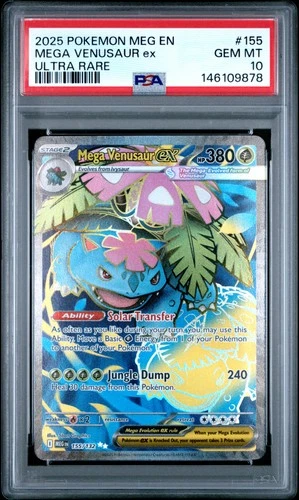 2025 POKEMON MEG EN-MEGA EVOLUTION ULTRA RARE #155 MEGA VENUSAUR EX PSA 10