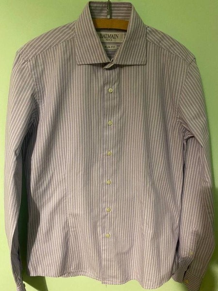 Men Balmain Shirt White Cotton 36 / S / 44