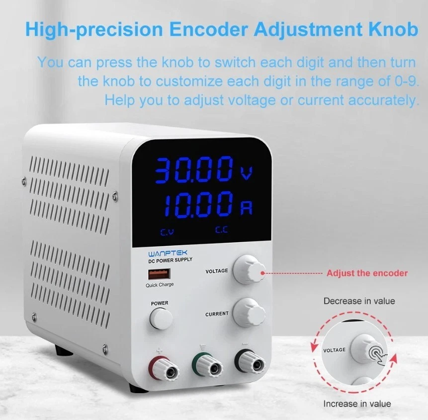 Adjustable DC 0-30V/60/120V 0-3/5/10A Lab Power Supply Variable Bench Switching - Image 3 of 4