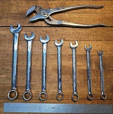 VINTAGE Professional CRAFTSMAN COMBINATION Wrenches Set & Plier METRIC From 17m