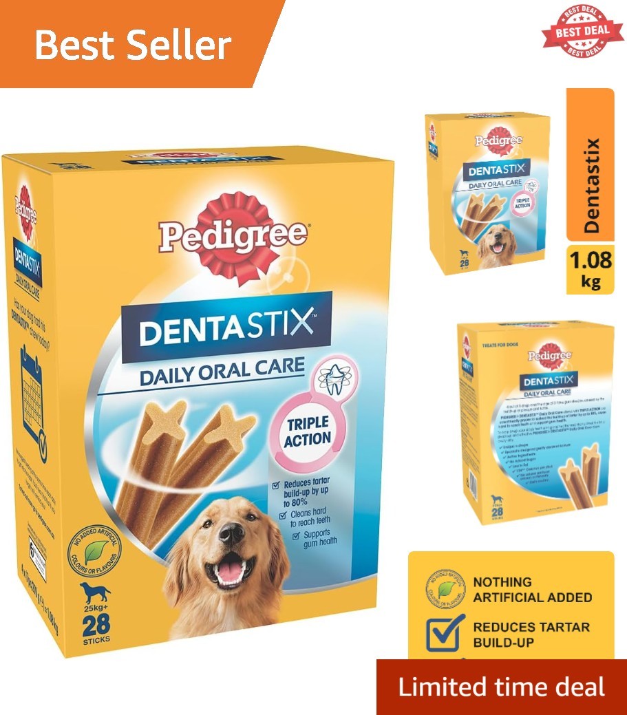 DentaStix for Large Breeds: 28 Low-Fat Dental Sticks Perfect for Healthy Gums