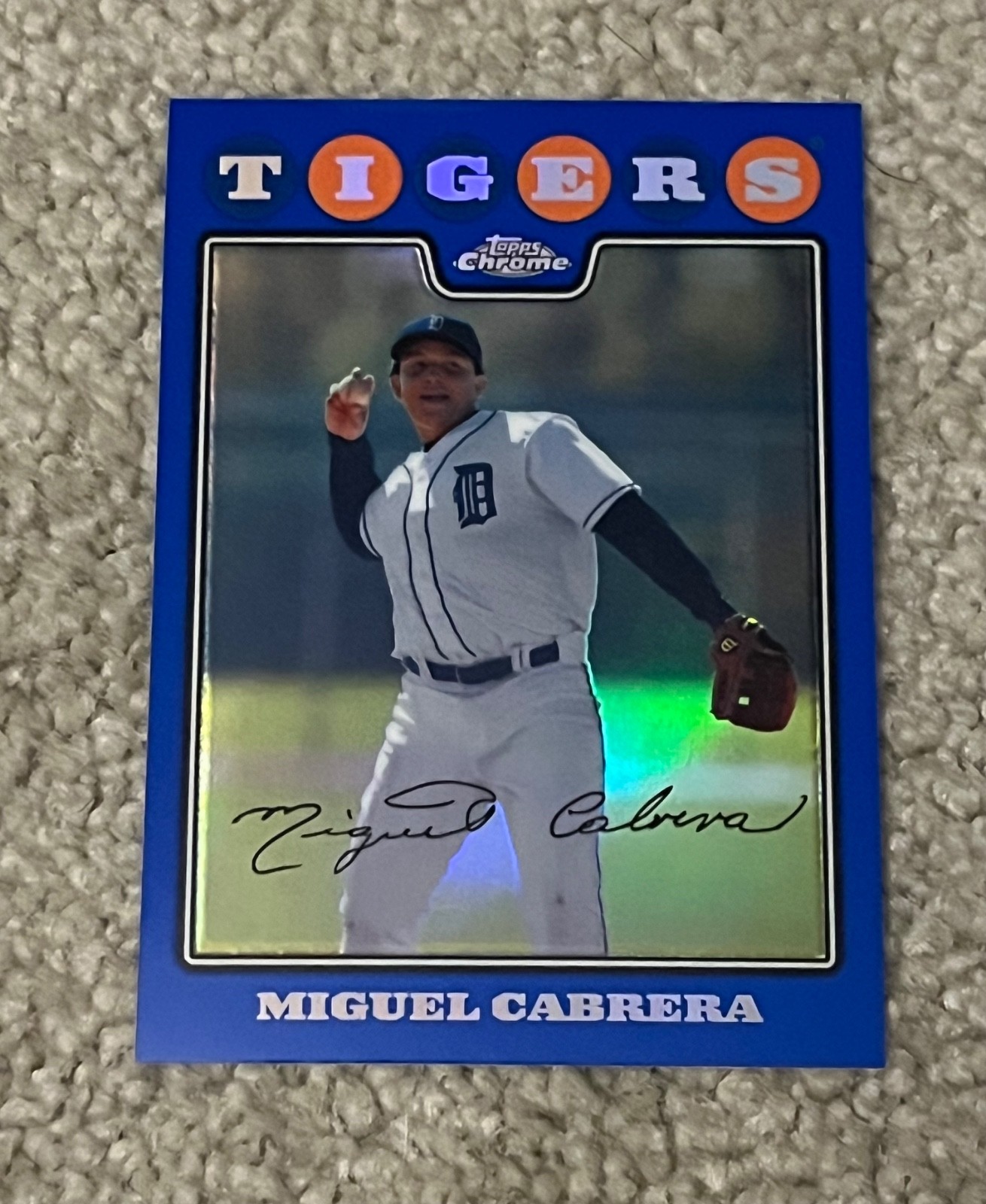 2008 Topps Chrome MIGUEL CABRERA Blue Refractor #5 Detroit Tigers