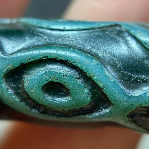 Tibetan Nepalese Himalayan Bead Ancient agate Old Dzi Talisman 9 eye Bead Amulet - Afbeelding 7 van 12