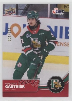 2021-22 Upper Deck CHL Exclusives 21/100 Vincent Gauthier #239 z6b
