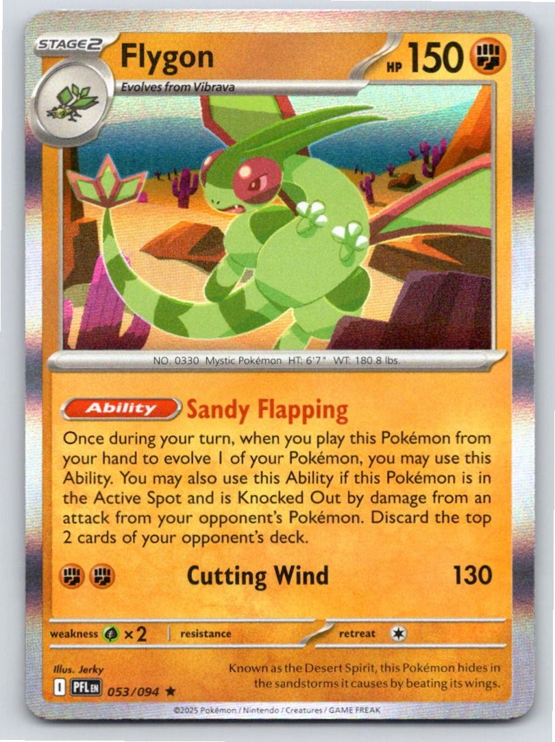 2025 POKEMON FLYGON PHANTASMAL FLAMES 053/094 HOLO R NM A85305 FREE S&H
