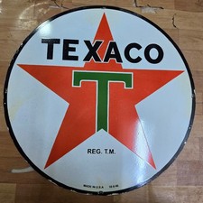 TEXACO STAR PORCELAIN ENAMEL SIGN 29 X 29 INCHES