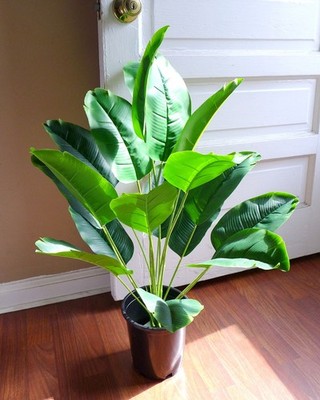 25'' Hight Artificial Tropical Plant Banana Tree (#119) Lifelike 18 Green Leaves