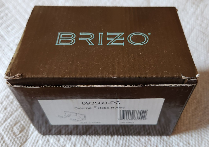 Brizo 693580-PC Siderna Robe Hook -- Polished Chrome -- SINGLE HOOK!!