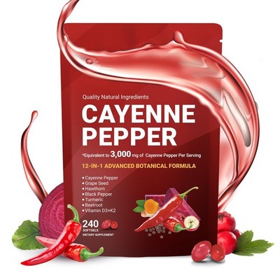 12-In-1 Advanced Botanical Formula Cayenne Pepper Seed Oil 300mg 240 Softgels