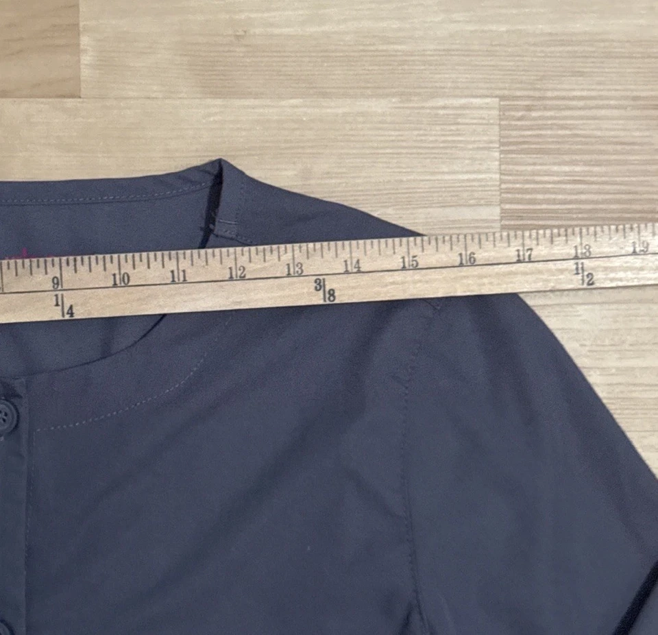 Urbane女式磨砂夹克S灰色纽扣前长袖热身护士 — 第 3/4 张图片