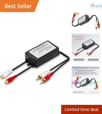 RCA Ground Loop Isolator Noise Filter for HiFi Stereo Car Home Theater Black