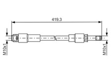 Image of BOSCH 1987481674 Brake Hose Rear 375mm Length Fits B-Class CLA GLA-Class