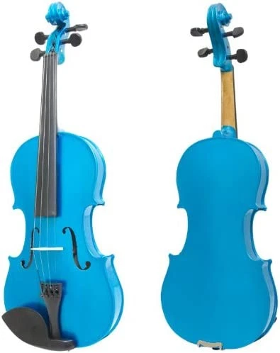 Mendini by Cecilio, 16in Solid Wood Viola with Case, Bow, Rosin, MA-Blue - Image 2 of 4