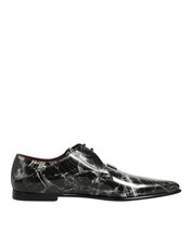 Dolce & Gabbana Marbled Pattern Dress Lace Up Derby Men's Shoes Authentic
