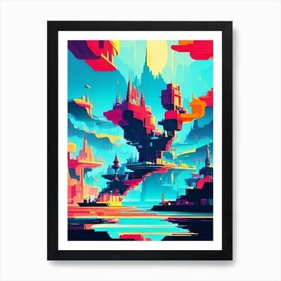 Pixel Art, Pixel Art, Pixel Art, Pi gerahmtes Wandbild Poster Leinwanddruck Bild