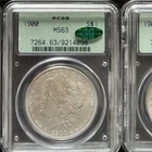 1900 MORGAN SILVER DOLLAR PCGS MS 63 CAC OGH OLD GREEN HOLDER