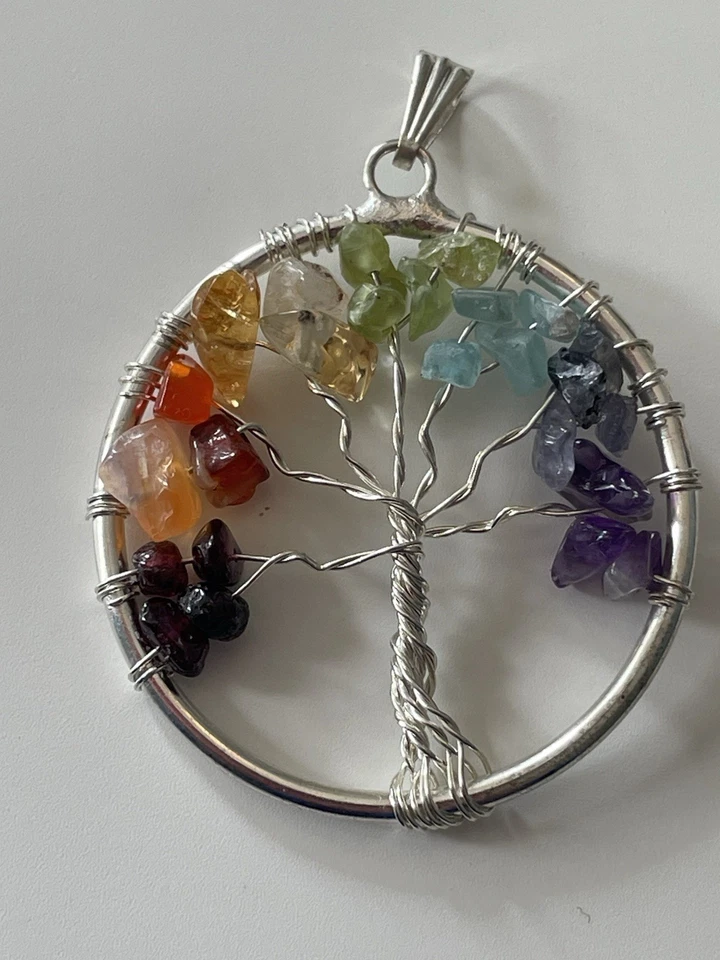 Chakra - Tree Of Life - Crystal Pendant - Chakra Healing Crystal Gem Pendant — 第 3/4 张图片