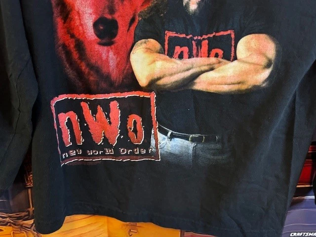 Camiseta WCW NWO Kevin Nash Vintage 1998 Manga Larga Talla Grande Foto 2 de 4