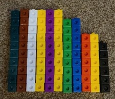 Lot of 98 Assorted Random ETA Cuisenaire Snap Cubes Math Counting Learning Sets