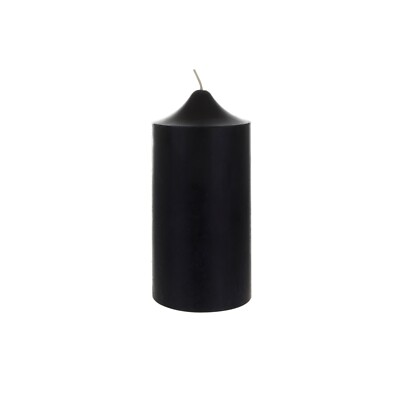 Mega Candles - Unscented 3''x 6'' RND Dome Top Premium Pillar Candle, Black 6PCS