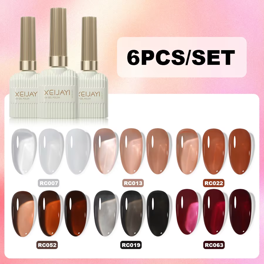 XEIJAYI 6Pcs 15Ml Nail Gel Polish Set Perfect for Soak off Gel