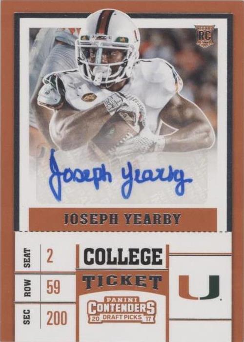 2017 Panini Contenders Draft Picks Joseph Yearby #247 - 1 of 2