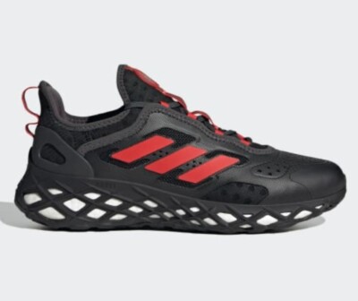 Size 10.5 - Adidas Web Boost Black Red Bred Running Sneakers Ultra Retro HQ4155