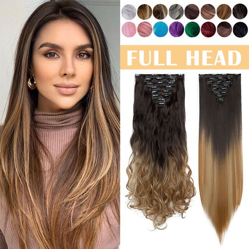 CLEARANCE! AU 8 Pieces Clip in 100% Natural Hair Extensions Long Thick As Human - Picture 36 of 39