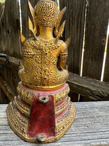 Antique 19th Century gold- Bronze Thai Rattanakosin Buddha Statue from Thailand - Picture 5 of 8