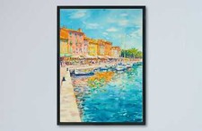 Poster Acquerello Saint Tropez Stampa Viaggio Francia Wall Art Saint