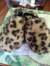 WOMENS KENSIE SLINGBACK LEOPARD SLIPPERS SIZE 8