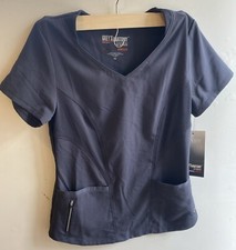 GREY S ANATOMY BARCO Stretch Spandex 3 POCKET SCRUB TOP Gray NEW w Tag Size XS