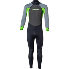 Hyperflex Access Womens Full Length 3mm Back zip Wetsuit Size 4 Green Black Grey