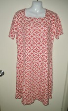 #B Women's Dress S Vicki Wayne stretch Comfort knit stretch Red White Tribal