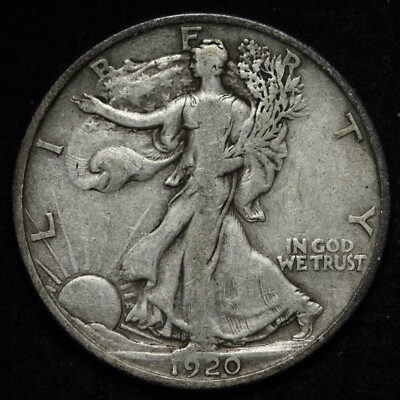 1920-S Walking Liberty Silver Half Dollar VF E348 JHS 
