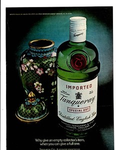 1980 Print Ad Tanquerray Special Dry Distilled English Gin Imported Cloisonne