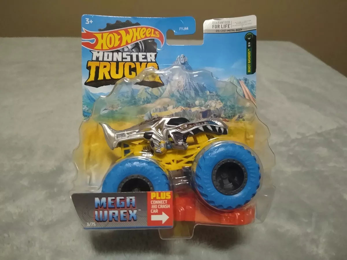 Hot Wheels Car MONSTER TRUCKS MEGA WREX Connect And Crash Car Collector  Edition Metal Diecast Model Cars Toys