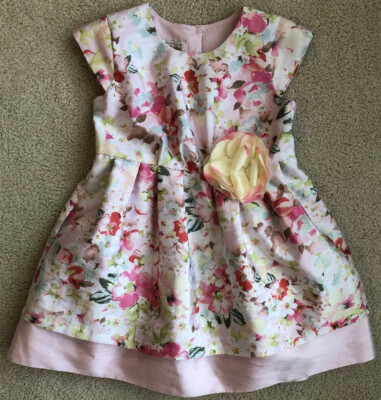 PIPPA & JULIE Size 6 Pink Floral Short Sleeve Special Occasion Dress