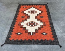 Southwestern Navajo Kilim boho Wool Rug Handwoven Native American Aztec Area Rug