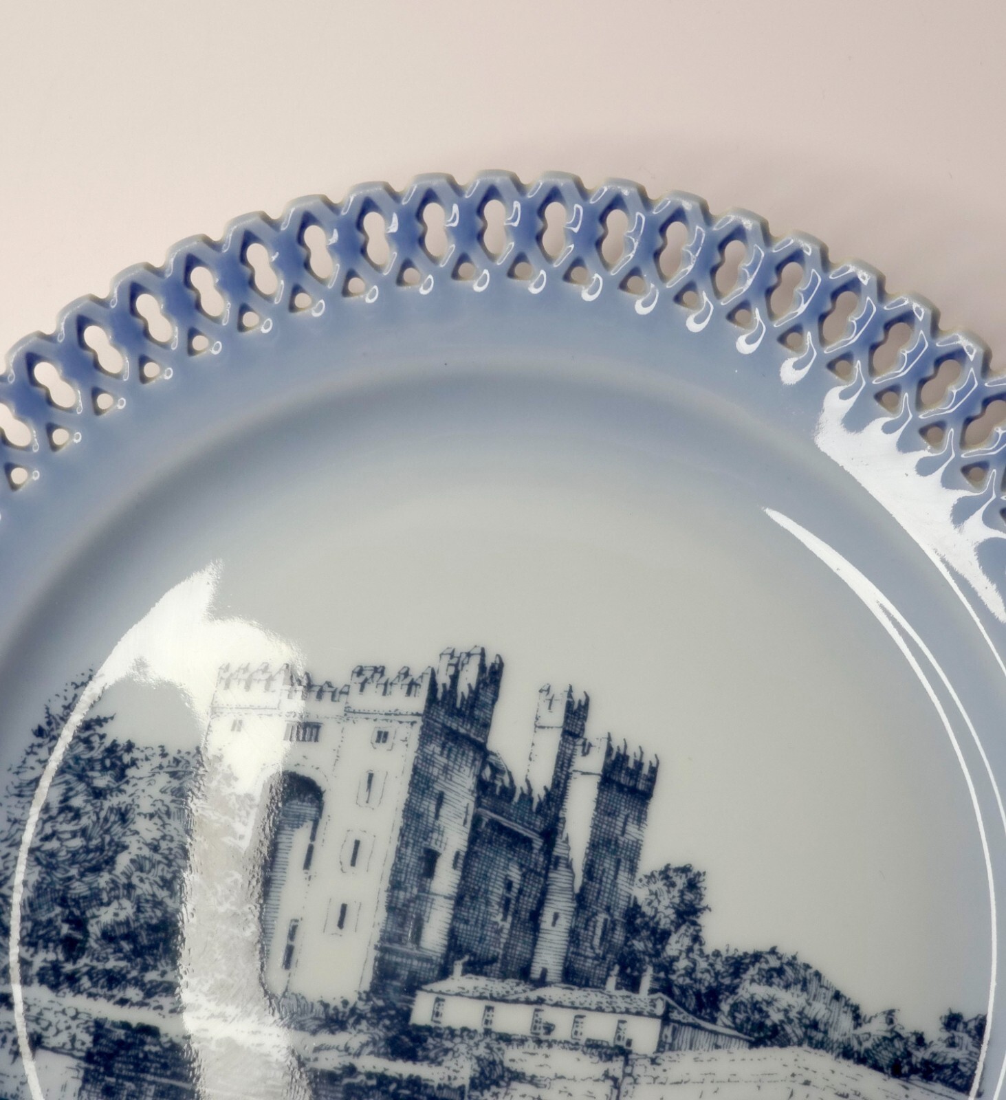 Vintage Bunratty Castle, Ireland Souvenir Plate B&G Porcelain Reticulated