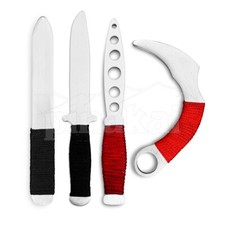 Cuchillo de entrenamiento de aluminio de 4 piezas, juego Karambit | Entrenador kurambik seguro y duradero