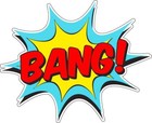 Bang Comic Book Clip Explosion Logo Art vinyl sticker /printed vinyl decal label
