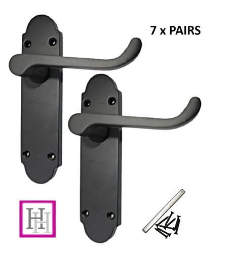 Door Handles Matt Black Finish Epsom Victorian Scroll Modern Handle 1-10 pairs - Picture 19 of 27