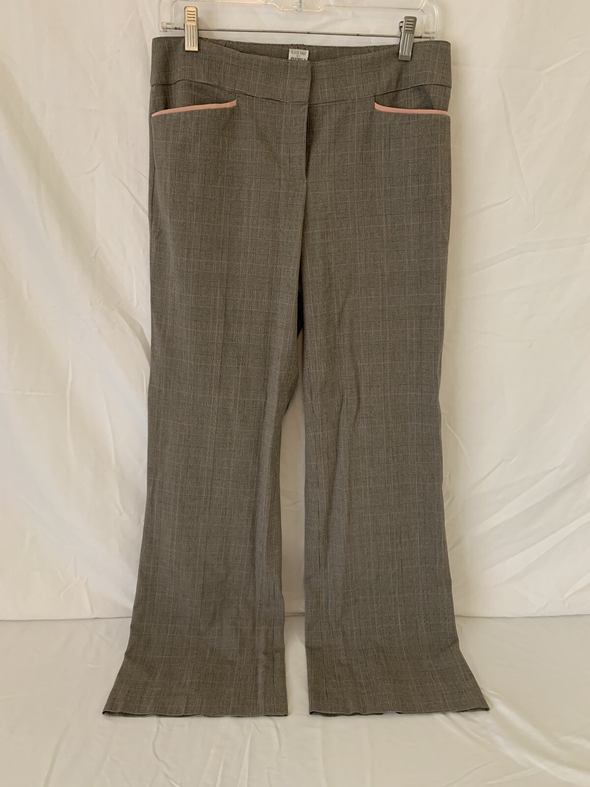 Plaza Pant By DKNY Women's Size Brown Plaid Work Dress Pants