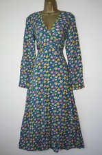 Y.A.S TEAL PINK YELLOW FLORAL WRAP MIDI TEA DRESS SIZE 10 BNWT £55 ASOS