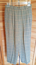 Ann Taylor Loft Houndstooth Pleated Cuffed Pants Trousers Poly Rayon 8P
