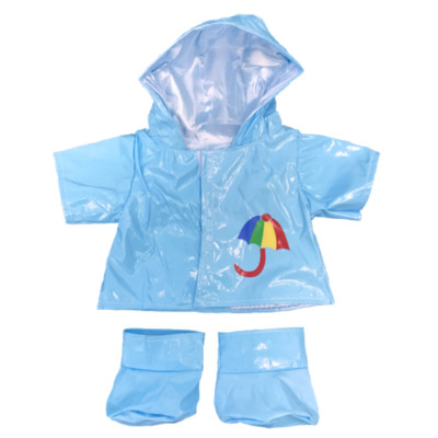 TEDDYBÄR KLEIDUNG blauer Regenmantel - 16 Zoll/40 cm Build a Teddy Bear