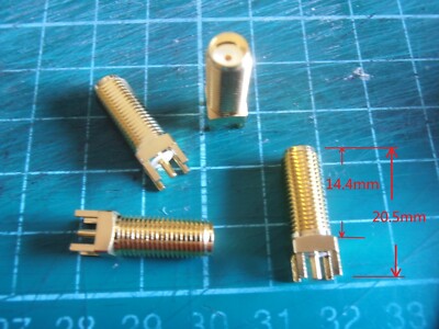 4pcs  RF  SMA-k   Antenna Jack (inner hole) Femaie 50ohm Vertical PCB Mount