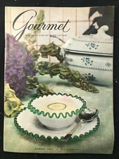 GOURMET Magazine - Aug 1957 - DINNER AT THE WHITEHOUSE / Cherries / Rheingold Ad