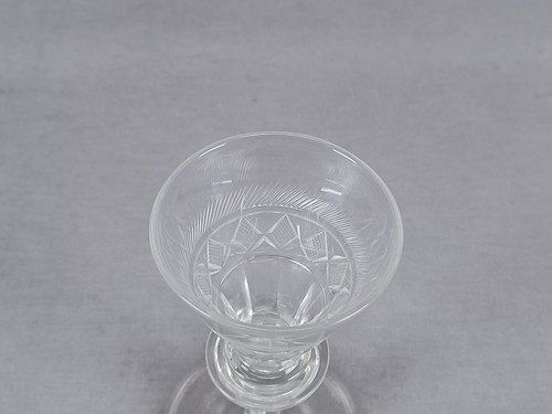 19th Century Pittsburgh Cut Strawberry Diamonds & Rays Flint Glass Wine C. 1830s - Picture 5 of 11